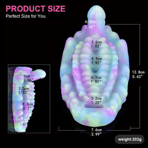 Multi-Purpose Fantasy Cyan Sex Foreplay Grinder, Glow Soft at Night Uniquely Designed Monster Waterproof Foreplay Grinder, Suita