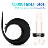 Vibrating Penis Ring with Adjustable Buckle, 10 Vibration Modes, Adorime Rechargable Penis Vibrator Stretchy Silicone Cock Ring