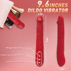 Women Sex Toys 9.6 Inch G Spot Vibrator, Realistic Silicone Huge Dildo Vibrator with 3 Wriggling & 10 Vibrating Modes Adult Toys