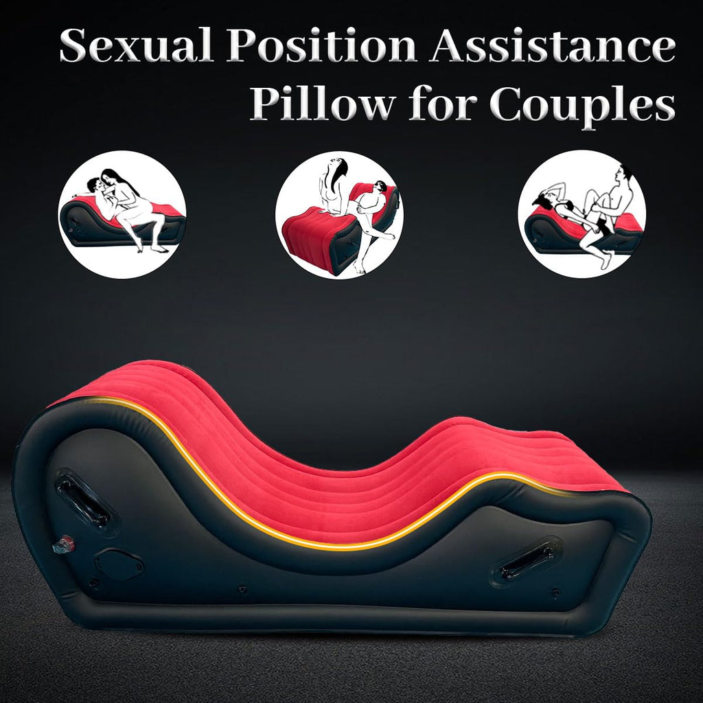 Sex Furniture for Couples BDSM, Inflatable Sex Bondage Sofa Chair with Built-in Air Pump, G Spot Position Pillow Ramp Cushion Se