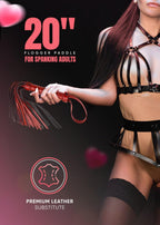 DERINODEM BDSM Sex Set Flogger 20'' Crop 18'' Adult Sex Play Adult Bondage Set Whip, Leather Sex Crop, BDSM Set Sex Paddle BDSM
