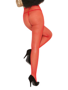 Elegant Moments Women'S Plus Size Fishnet Pantyhose Red Plus Size