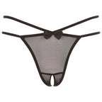 Crotchless Femme Fatale Panty - Small/Medium - Black