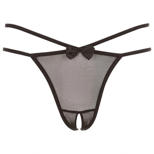 Crotchless Femme Fatale Panty - Small/Medium - Black