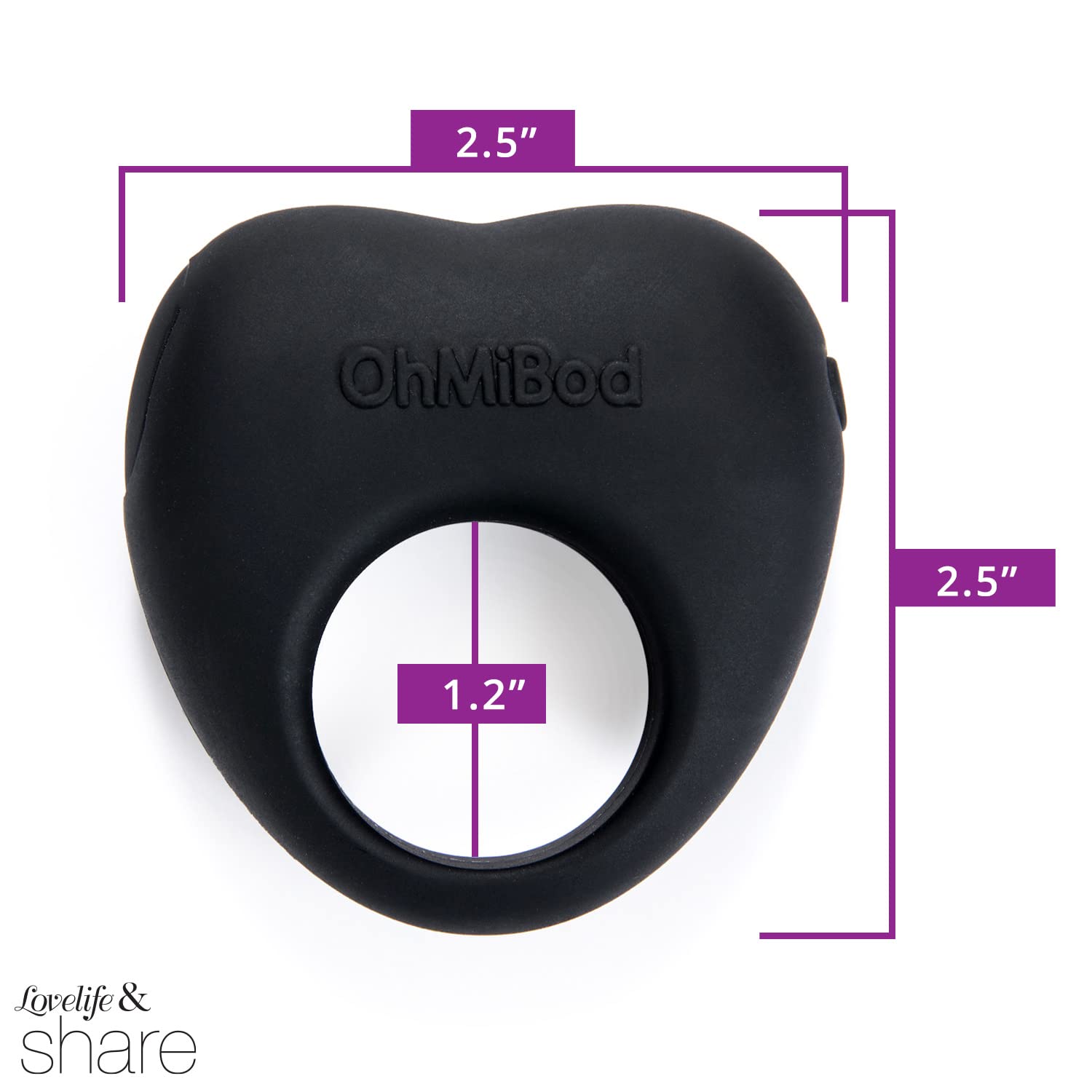 Ohmibod Lovelife Share Couples Ring - Vibrating Ring - Persononal Massager - Black