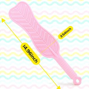 Spanking Paddle for Sex Play Textured Rubber Palm-Leaf Fan Shaped Slapper with Bumps Flexible Flirt Toy for SM Bondage Game Adul