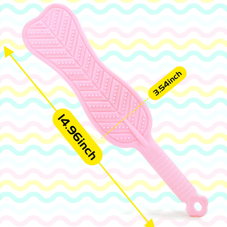 Spanking Paddle for Sex Play Textured Rubber Palm-Leaf Fan Shaped Slapper with Bumps Flexible Flirt Toy for SM Bondage Game Adul