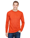 Bayside Unisex Union-Made Long-Sleeve Pocket Crew T-Shirt XL BRIGHT ORANGE