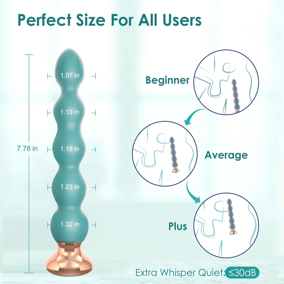 Vibrating Anal Beads Butt Plug Vibrator Anal Toy for Men and Women, 10 Vibration Modes Prostate Massager Male Vibrator Remote Co