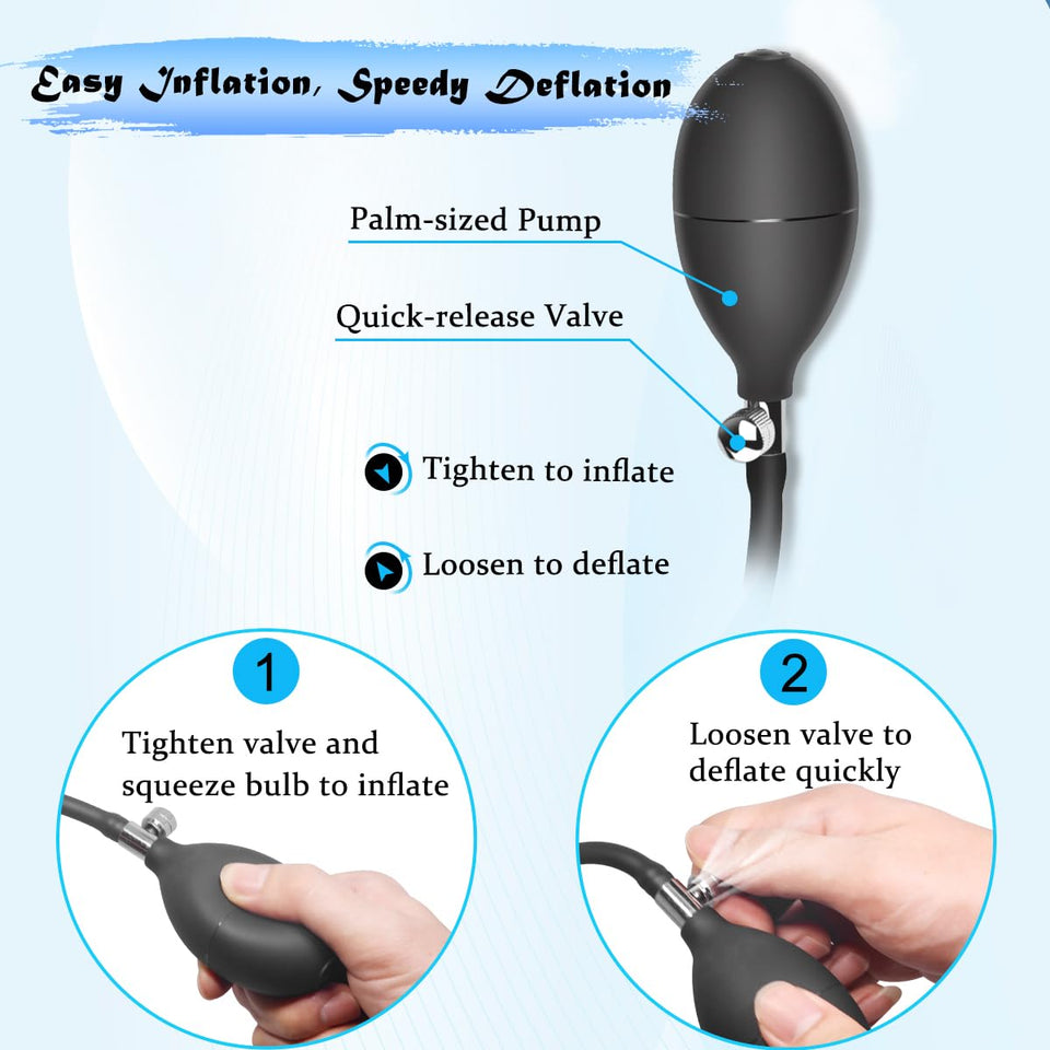 Sex Toys Silicone Inflatable Butt Anal Plug with Pump BDSM Anal Plug Expansion Training Kit Stimulation Anal Pump Plug Buttplug