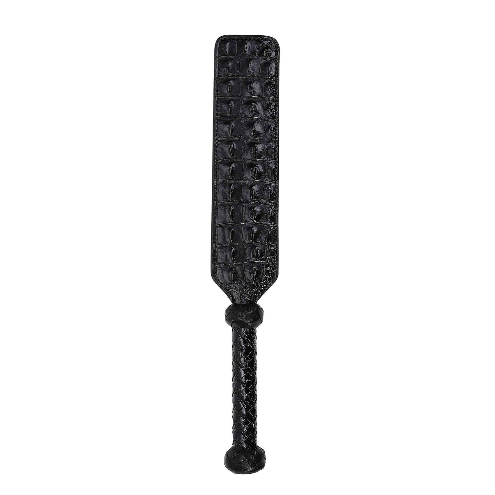 alisikee Faux Crocodile Leather Spanking Paddle for Adult Sex Toys, 16.3in Faux Leather Bondage Sexual Paddles BDSM Set, Black