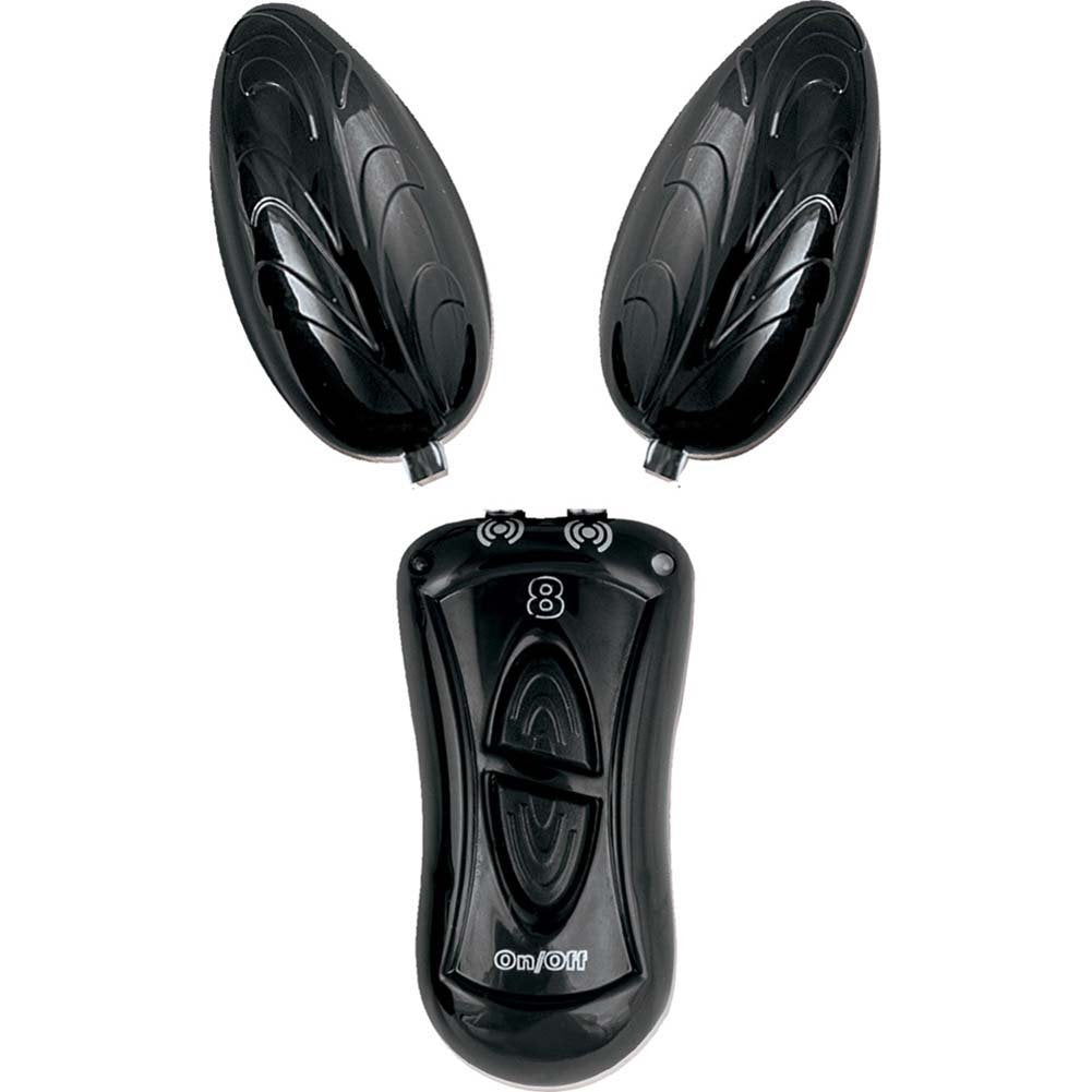 Nasstoys Ebony Ivory Dual Vibrating Remote Control Eggs, Black