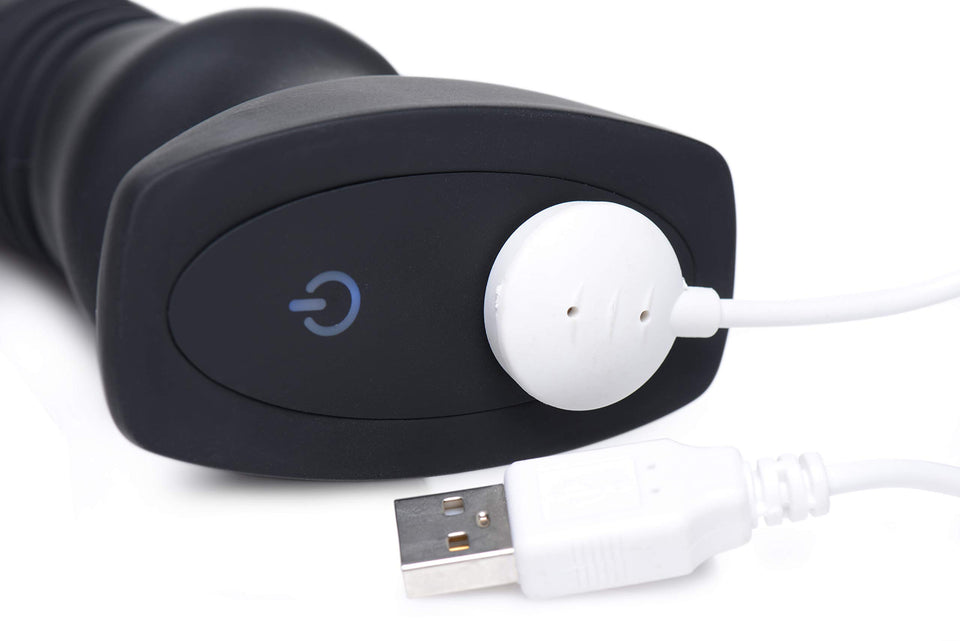 Thunderplugs Silicone Vibrating & Thrusting Plug W/ Remote Control