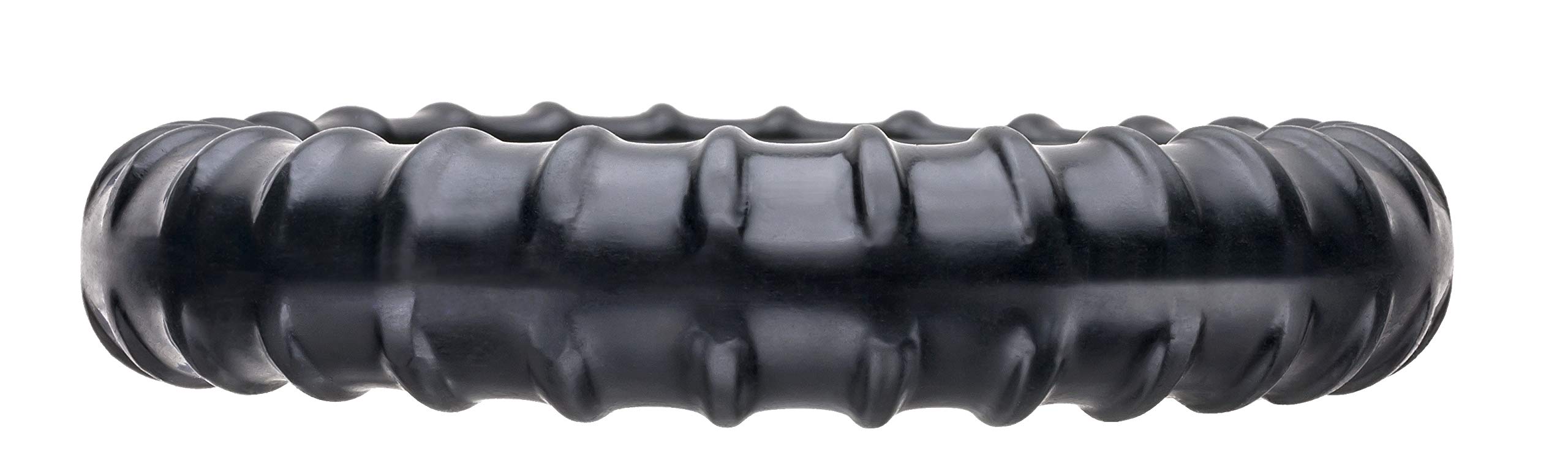 PerfectFit Brand Ribbed Ring Cock Ring, PFBlend, TPR/Silicone Blend, Durable, Stretchy, Tight Fit, Black