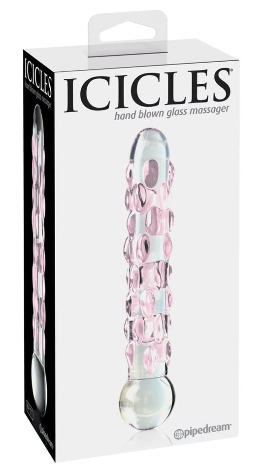 Elegant upscale and hand-crafted with amazing attention to detail this luxurious line of glass massagers will leave you breathless. Each hand-blown Icicle glass wand is sleek unique and made to play hard The hypoallergenic glass is nonporous and body safe