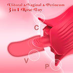 ZOOPLOU Clitoral Licking Tongue Rose Sex Toy Vibrator Stimulator for Women, Vibrating Rose Adult Women Couples Sex Toys with 10