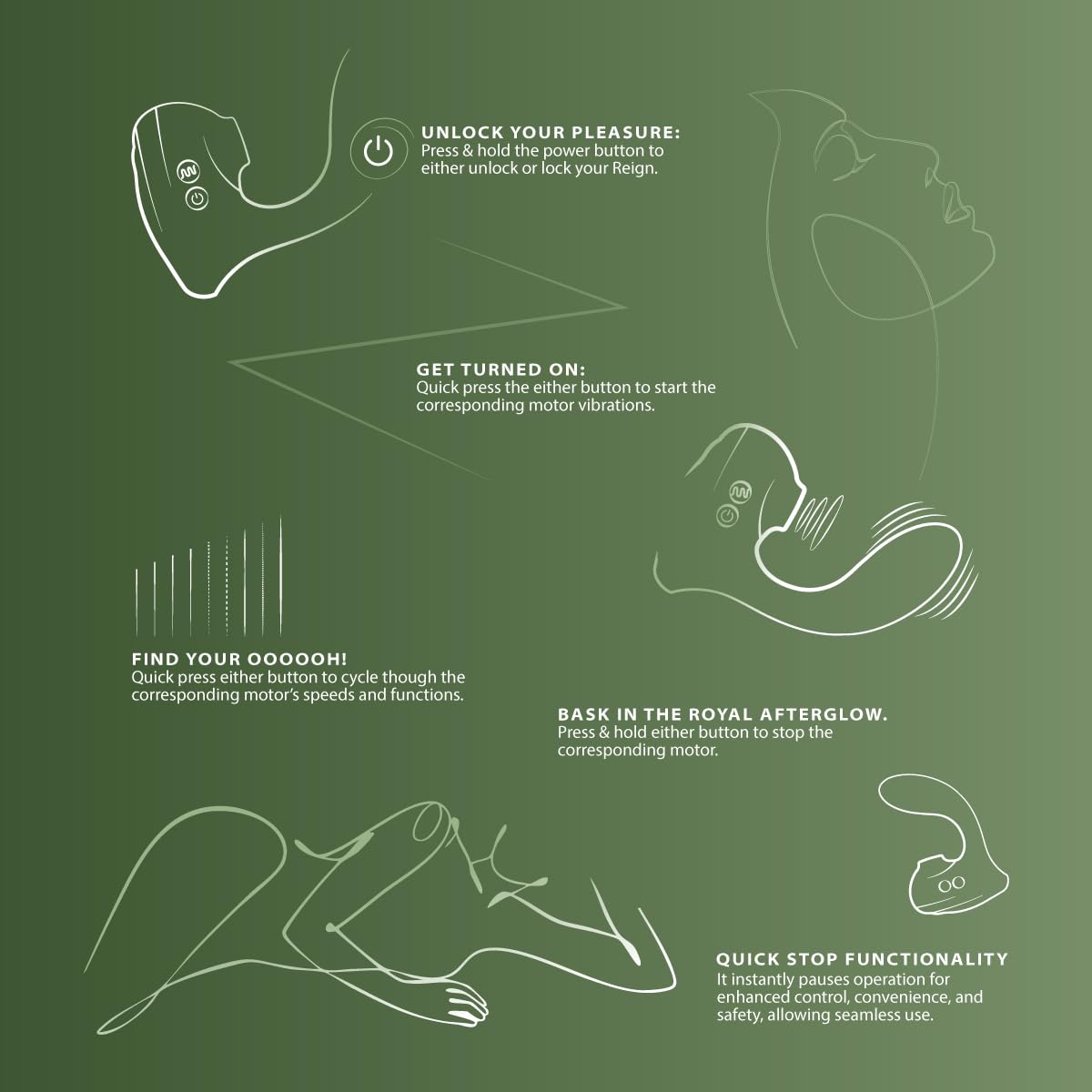 Swan Reign Dual Stimulator Green