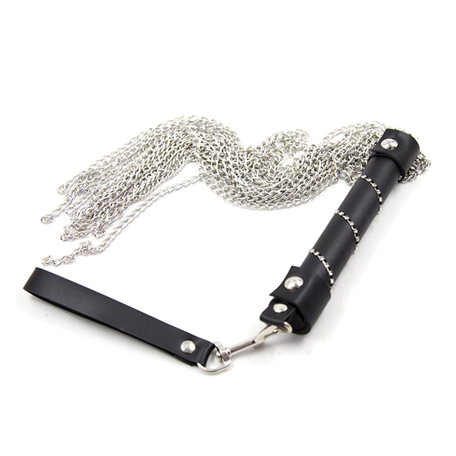 Sex Bondage Toy Whip with Stainless Steel Tassel Chain Sm Sex Role Play Training Whip Sex Toy for Couple Flriting Whip for BDSM
