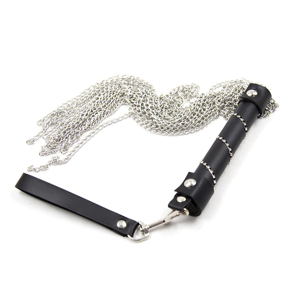 Sex Bondage Toy Whip with Stainless Steel Tassel Chain Sm Sex Role Play Training Whip Sex Toy for Couple Flriting Whip for BDSM
