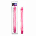 Blush Novelties 18 inch Double Ended Realistic Dildo for DP, 1.6 Width for Couples, Sex Toys for Adults, Men, Women, Pink