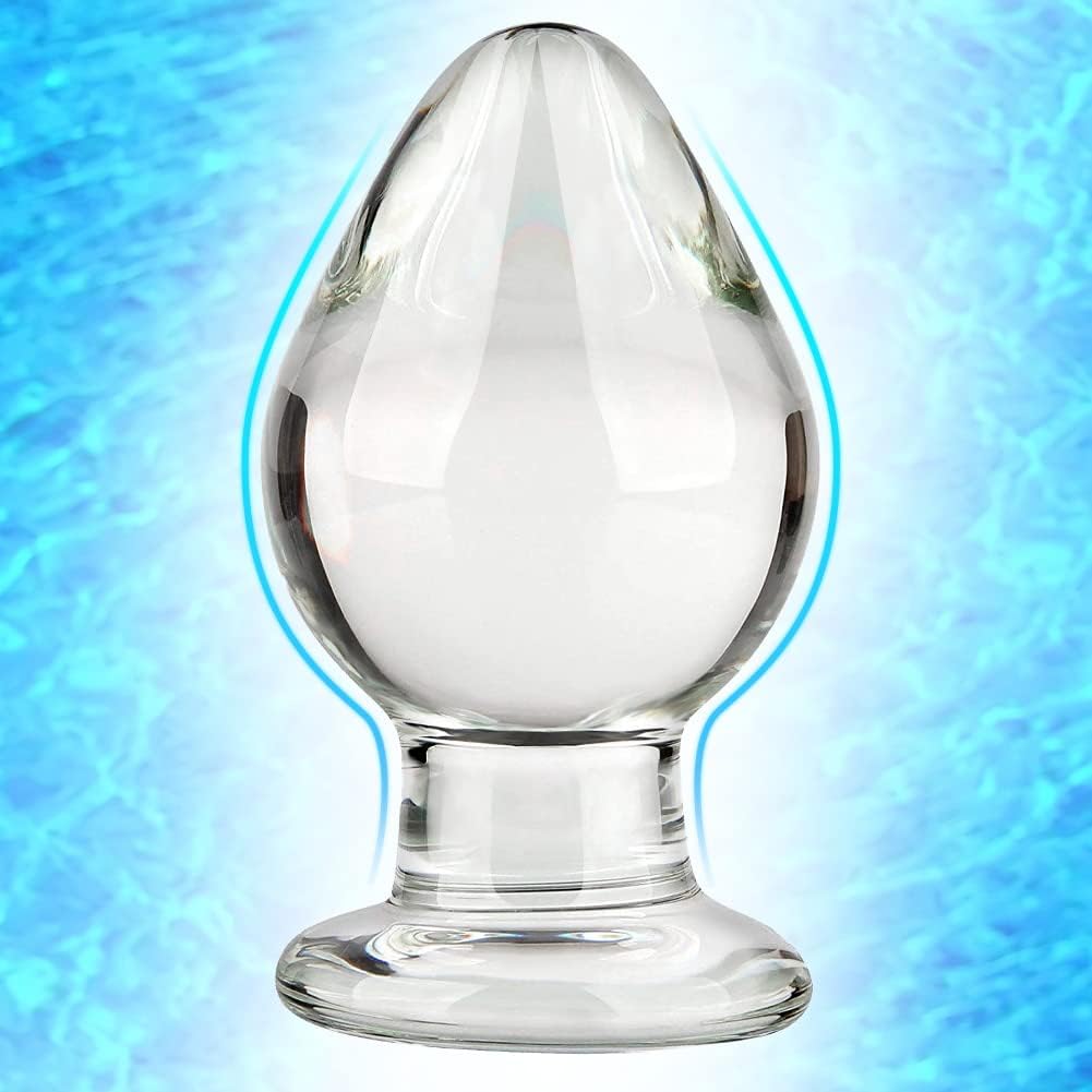 FST Large Anal Plug Crystal Mushroom Shape Butt Plug Glass Massage Bum Plug Sex Toys for Women Men Masturbation Transparent