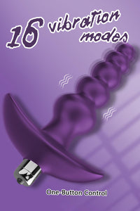Vibrating Anal Beads Butt Plug Flexible Silicone 16 Vibration Modes Graduated Design Anal Sex Toy Waterproof Bullet Vibrator for