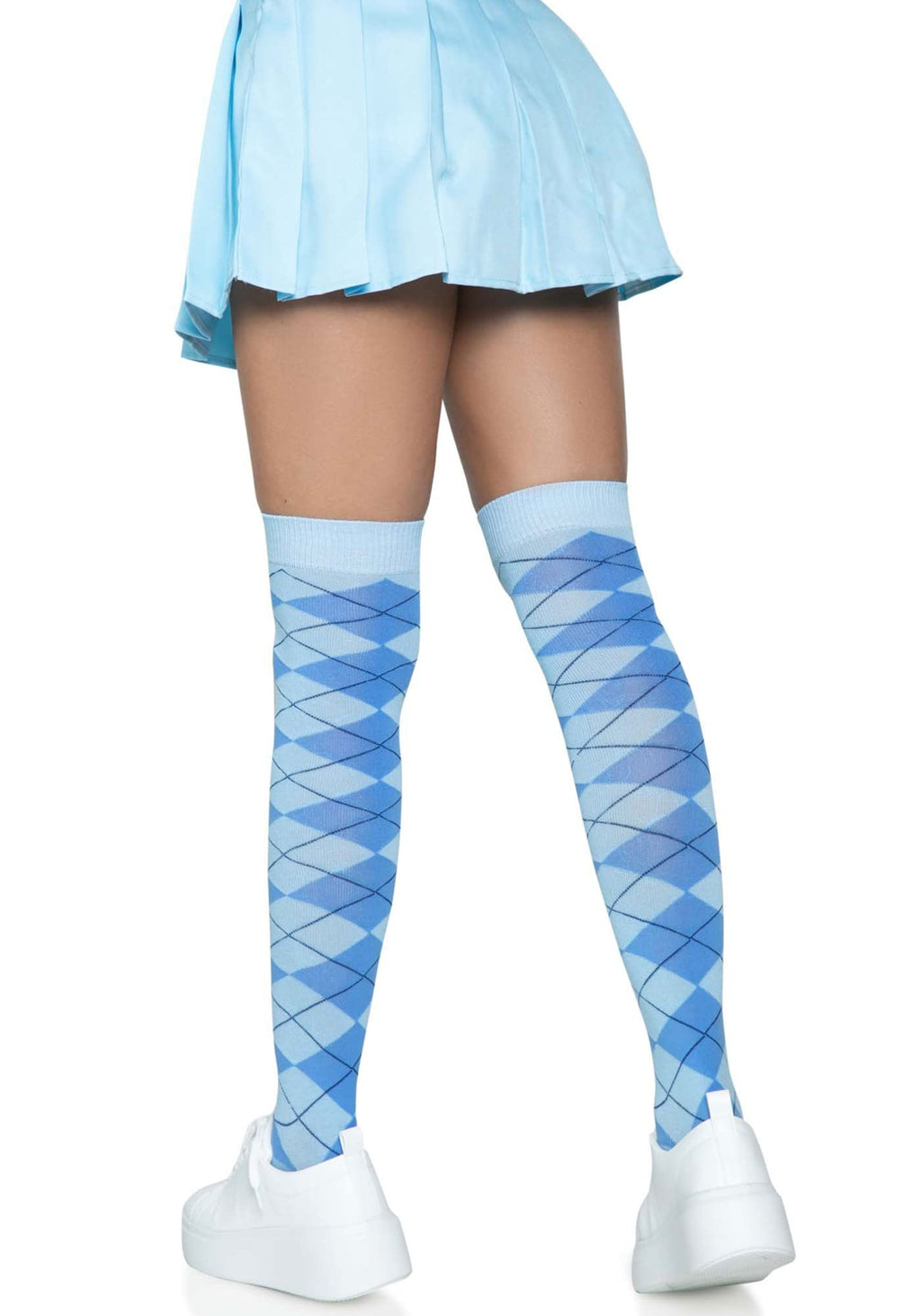 Argyle Knit Over The Knee Sock