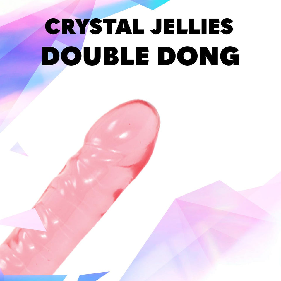 Doc Johnson Crystal Jellies - Double Dong -18 Inch - Double Sided Dildo - Pink