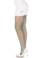 Leg Avenue Spandex Industrial Net tights, O/S, NEON BLUE
