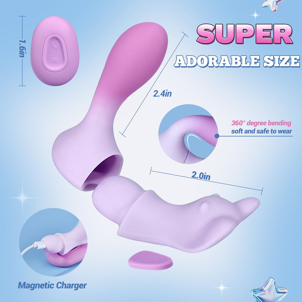 Detachable Wearable Dildo Vibrators with Separate Clit Stimulation, Butterfly Panty Vibrator with Wireless Remote Control and 7