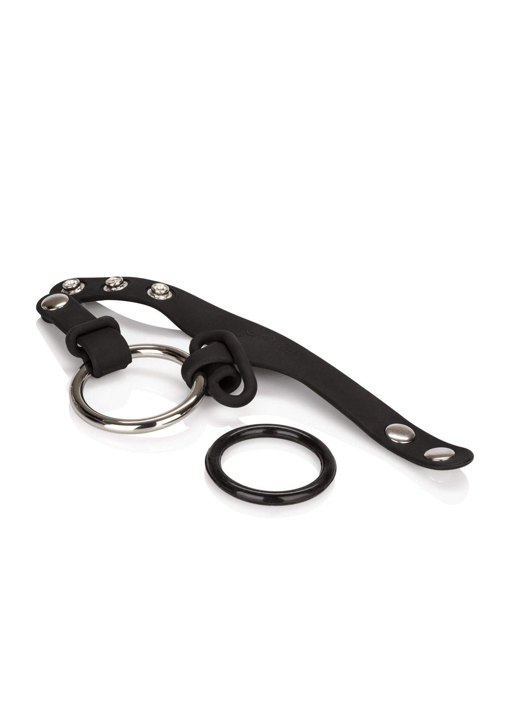 Calexotics Colt Ball Spreader Set     Silicone Male Enhancement Ring With Support Band     Sex Toys For Men     Black