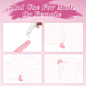 MKPJOY 5.6 and 4.7 Inch 2 Sizes Realistic Suction Mini Dildo, Beginner Anal Plug,Soft Dildo with Curved Shaft and Balls,Adult Se