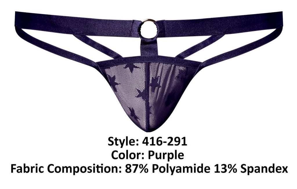 Love Star Thong W/ Ring Purple L/Xl