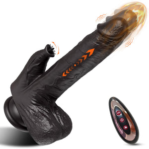 Thrusting Dildo Vibrator Sex Toys-Wireless Remote Control Realistic Dildo Clitoralis Stimulator Heated with 6 Telescopic & 10 Vi