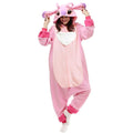 NAITOKE Adult Animal Onesie Halloween Costume Cosplay One-Piece Pajamas Women Man Teens Pink