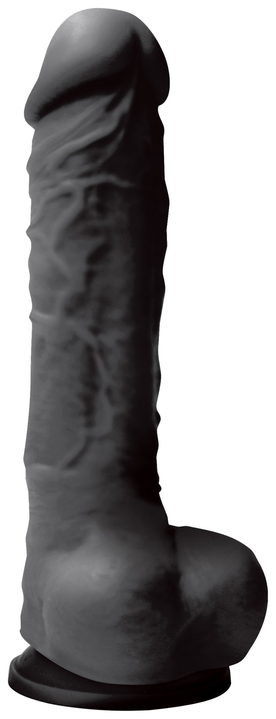 Colours Pleasures Silicone Dong Dildo, Black, 8 Inch
