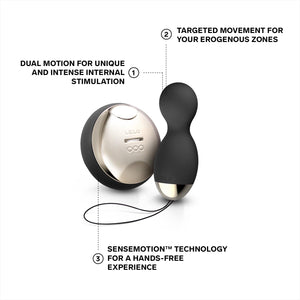 Lelo Hula Beads, Twisting, Turning And Vibrating Pleasure Beads (Kegel Balls For Women) Vibrator Egg Ben Wa Balls Bullet Vibration Egg Wireless Remote Control Vibrator, Black