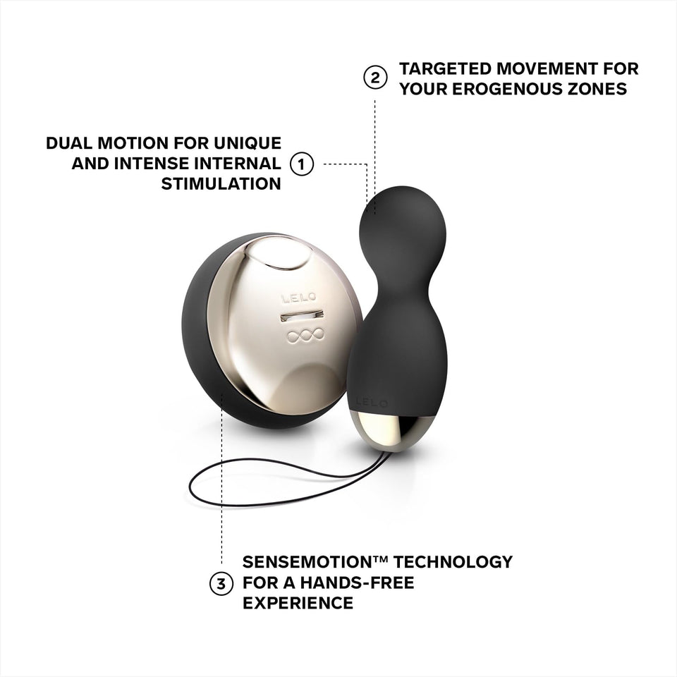 Lelo Hula Beads, Twisting, Turning And Vibrating Pleasure Beads (Kegel Balls For Women) Vibrator Egg Ben Wa Balls Bullet Vibration Egg Wireless Remote Control Vibrator, Black