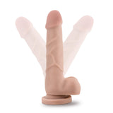 Blush Dr. Skin Realistic Basic 7 - Soft Realistic 7.75 Inch Dildo - Slim 1.5&quot; - Fragrance Free Body Safe - Harness Compatible Suction Cup For Hands Free Play - Sex Toy For Women Men Couples - Beige