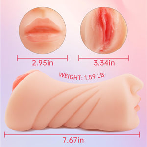 VOILTY 3 in 1 Male Masturbator, Realistic Sex Doll Male Masturbation Cup with 3D Textured Interior, Strong Suction Vagina Oral A