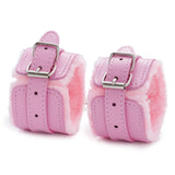 Adjustable Handcuffs Ankle Bracelets SM Adult Plush PU Leather Bondage Fetish Handcuffs Kit Cuff Restraint Set Sex Toy, Rbenxia