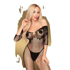 Penthouse High Profile Net & Lace Bodystocking With Open Crotch-Black X-Large-Boxed