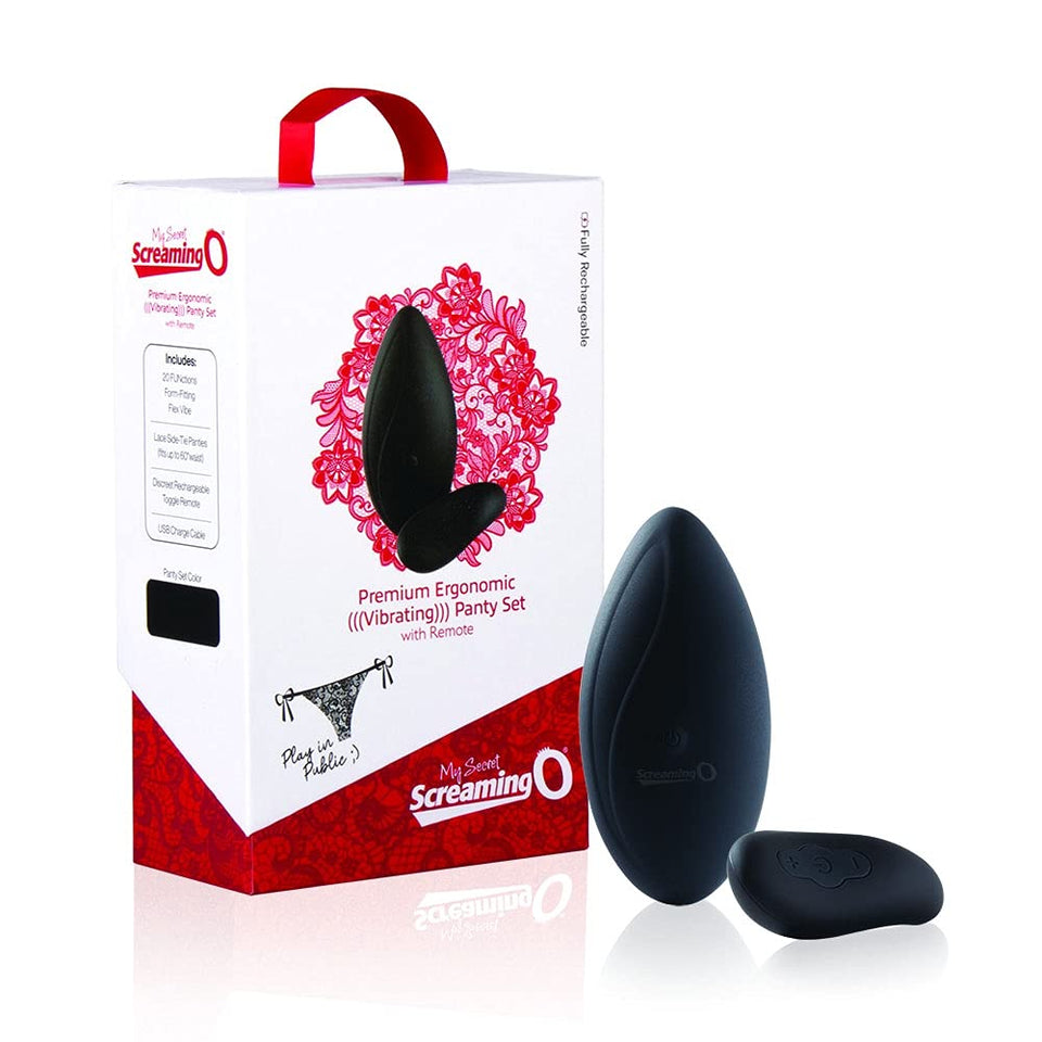 Screaming O My Secret Premium Ergonomic Remote Panty Set  Black