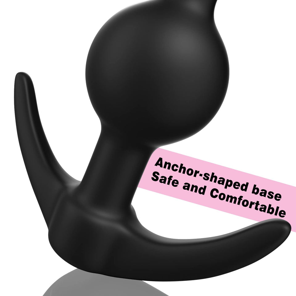 Anal Beads Butt Plug Prostate Massager Sex Toy with Narrow Flared Base and Graduated Beads for Comfortable Long Term Wear Sex To