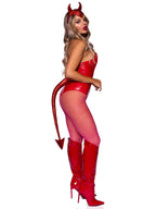 2 Pc Glitter Devil Headband And Pin-On Long Tail.