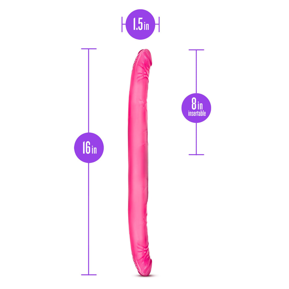 B Yours - 16In Double Dildo - Pink