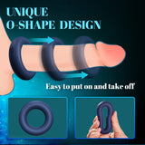 Vibrating Cock Ring with Uniqe O-Shape Design, Silicone Penis Rings Vibrator with 10 Vibration Modes, Double Motors Mens Vibrato