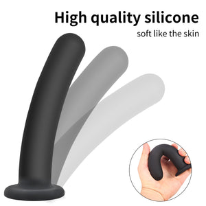 Dildo Anal Plug Trainer Kit, 3 Sizes Butt Plug Anal Toys Silicone Black Dildo with Strong Suction Cup Prostate Vaginal G Spot Se