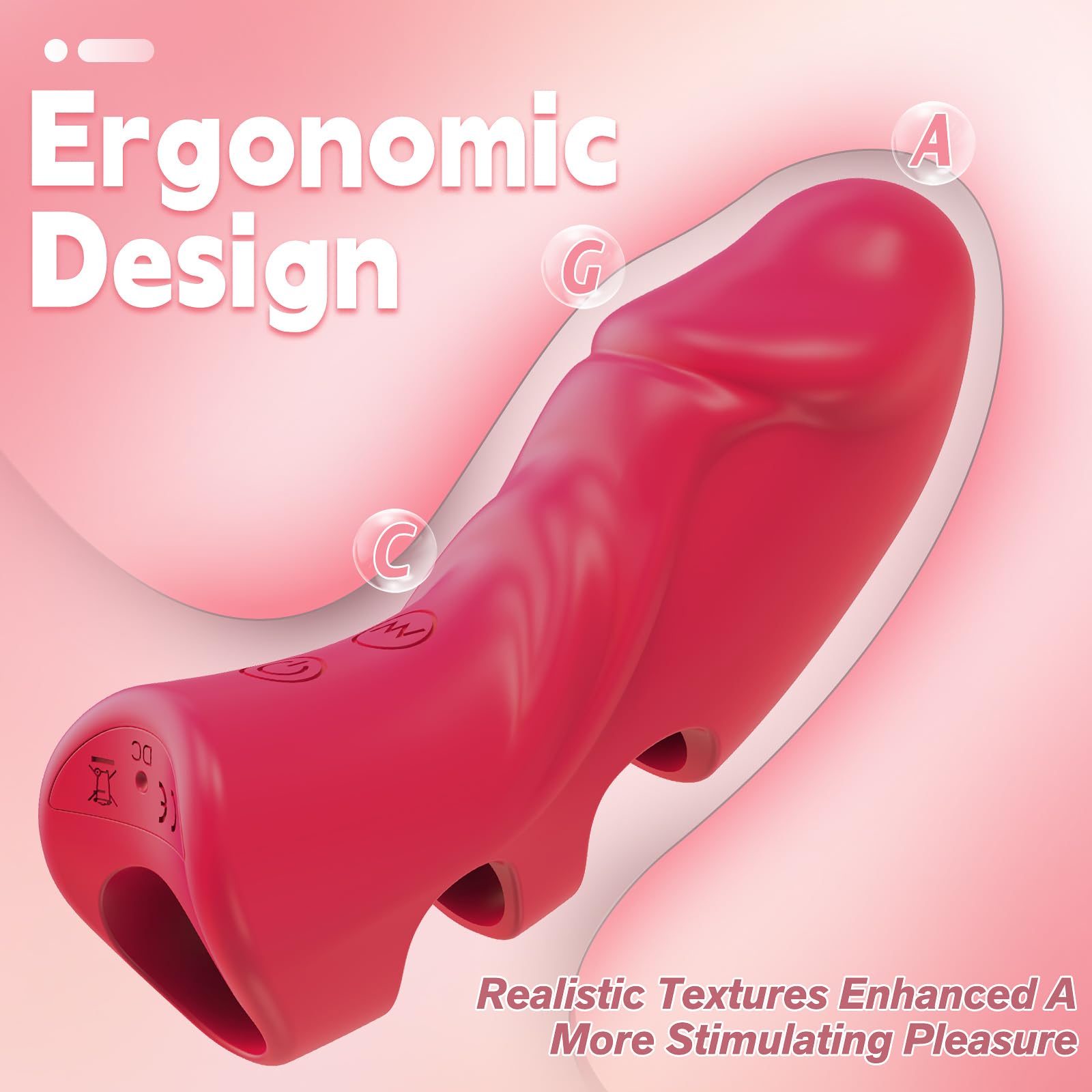 Finger Vibrator Mini Sex Toy for Women - G Spot Vibrator Nipple Clitoral Stimulator with 5 Vibrations - Quiet Pocket Vibrator Ad
