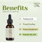 Earthly Body Miracle Oil, 1 fl. oz. - 2 Pack - 100% Natural Tea Tree Oil, Hemp Seed Oil & Vitamin E - Moisturizer, Calms Skin Ir